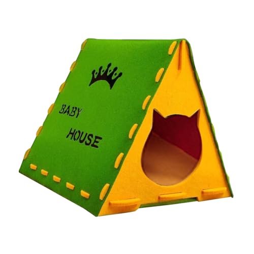perfk Cat House Kitten Shelter House Kratzer im Innengebrauch (einfach) 16,93inchx15.75inchx15.75inch Kätzchen Schlafbett, GrÜn von perfk