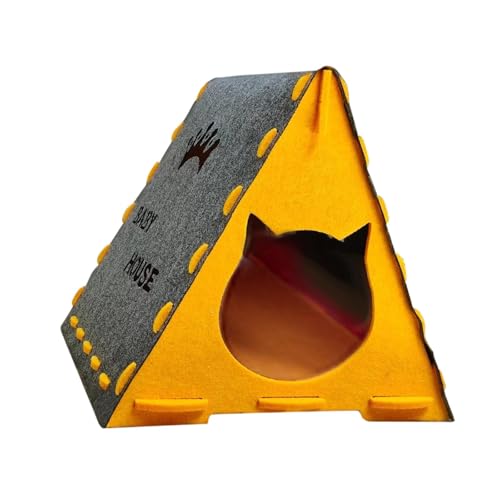 perfk Cat House Kitten Shelter House Kratzer im Innengebrauch (einfach) 16,93inchx15.75inchx15.75inch Kätzchen Schlafbett, Grau von perfk