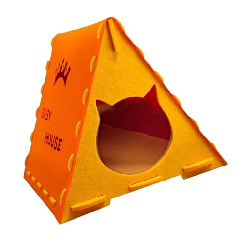 perfk Cat House Kitten Shelter House Kratzer im Innengebrauch (einfach) 16,93inchx15.75inchx15.75inch Kätzchen Schlafbett, Orange von perfk