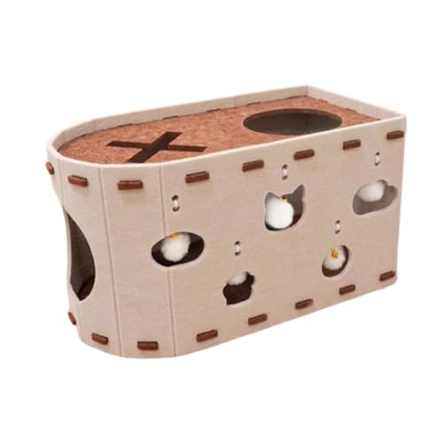 perfk Cat House für Innenkatzen Haustier Lieferungen Haustier Spielzeug atmungsaktives Filz tragbares Kratzer Möbelschutz Lounge Betthöhle, Beige perfk Cat House für Innenkatzen Haustier Lieferungen Haustier Spielzeug atmungsaktives Filz tragbares Kratzer Möbelschutz Lounge Betthöhle, Beige von perfk