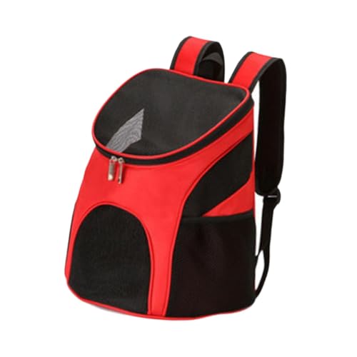 perfk Cat -Rucksackträger, tragbar, komfortable, robuste, leichte Haustierbeutel, die für Hasenkatze Welpen Camping Outdoor belüftet wurden, Rot von perfk
