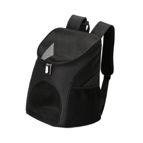 perfk Cat -Rucksackträger, tragbar, komfortable, robuste, leichte Haustierbeutel, die für Hasenkatze Welpen Camping Outdoor belüftet wurden, Schwarz von perfk