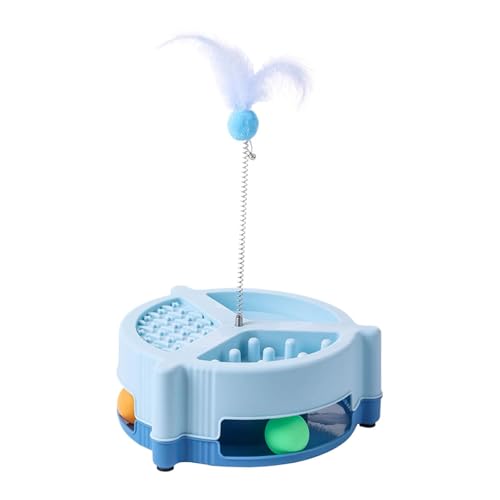 perfk Cat Toy Roller Cat Track Spielzeugtraining Interaktives Spiele Game Self -Play -Play -Turntable Ball zum Aufnehmen von Interaktionskratzen, Blau perfk Cat Toy Roller Cat Track Spielzeugtraining Interaktives Spiele Game Self -Play -Play -Turntable Ball zum Aufnehmen von Interaktionskratzen, Blau von perfk