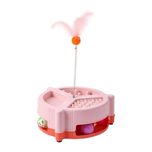 perfk Cat Toy Roller Cat Track Spielzeugtraining Interaktives Spiele Game Self -Play -Play -Turntable Ball zum Aufnehmen von Interaktionskratzen, Rot perfk Cat Toy Roller Cat Track Spielzeugtraining Interaktives Spiele Game Self -Play -Play -Turntable Ball zum Aufnehmen von Interaktionskratzen, Rot von perfk
