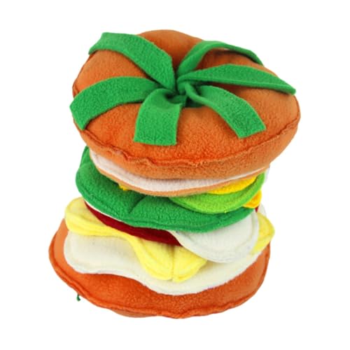 perfk Dog Snuffle Hamburger Enrichment Leckerli-Spender, lustiges interaktives quietschendes Hundespielzeug, Puzzle-Spielzeug für alle Rassen, perfk Dog Snuffle Hamburger Enrichment Leckerli-Spender, lustiges interaktives quietschendes Hundespielzeug, Puzzle-Spielzeug für alle Rassen, von perfk