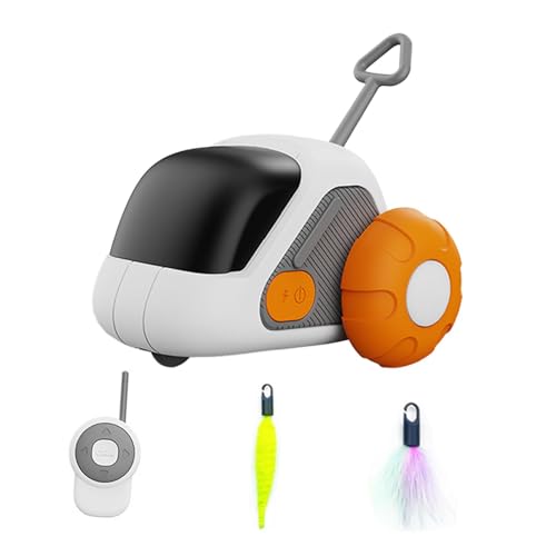 perfk Elektrisches Katzenspielzeug, Feder, interaktive Roboter-Fernbedienung, selbstspielender Katzen-Teaser, automatische Bewegung für Katzen im Freien, Orange perfk Elektrisches Katzenspielzeug, Feder, interaktive Roboter-Fernbedienung, selbstspielender Katzen-Teaser, automatische Bewegung für Katzen im Freien, Orange von perfk