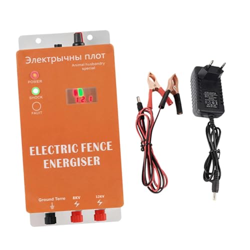 perfk Elektrozaunen, elektrisches Zaunladegerät, einfach zu bedienen, kompaktes Tierversorgungssteuerung für Viehgarten Rasen von perfk