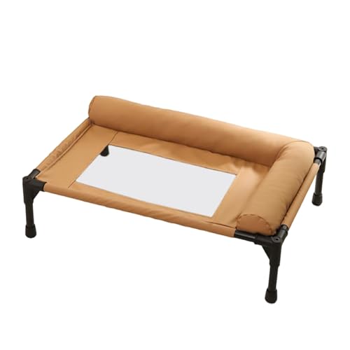 perfk Erhöhte, kühlende Hundebett-Hängematte mit Kissen, tragbar, waschbar, erhöhte Haustierbett-Liege für Innenterrasse, Hinterhof, Patio, Groß von perfk