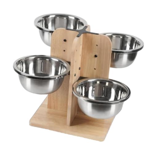 perfk Erhöhte Haustierhundschalen Haustier Futter Feeder tragbare Holzständer Fütterungsschalen Hundernährung für Haustiere Kleiner mittelgroßer großer Hund von perfk