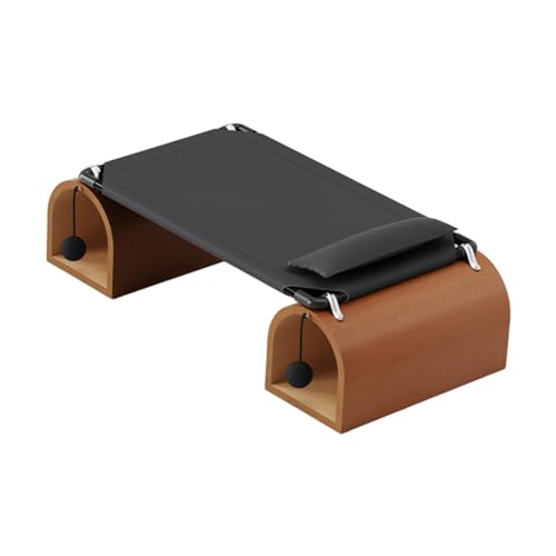 perfk Erhöhte Katzenbettliege, tragbar, abnehmbar, bequem, stabil, Katzenhängematte aus Holz, Haustierbett für Rasen, Wohnzimmer, Terrasse, Balkon, Schwarz von perfk