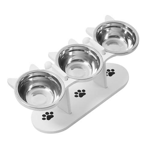 perfk Erhöhte Katzennäpfe für den Innenbereich, Katzennäpfe, geneigte Futter- und Wassernäpfe, Trinknäpfe mit abnehmbarem Ständer, erhöhte Futterfütterung, von perfk