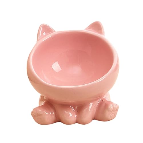 perfk Erhöhter Katzenfutternapf aus, Zubehör für Wassernapf für Kätzchen, Futter- und Wasserzubehör für Katzen, Porzellannapf für Katzen im, ROSA von perfk