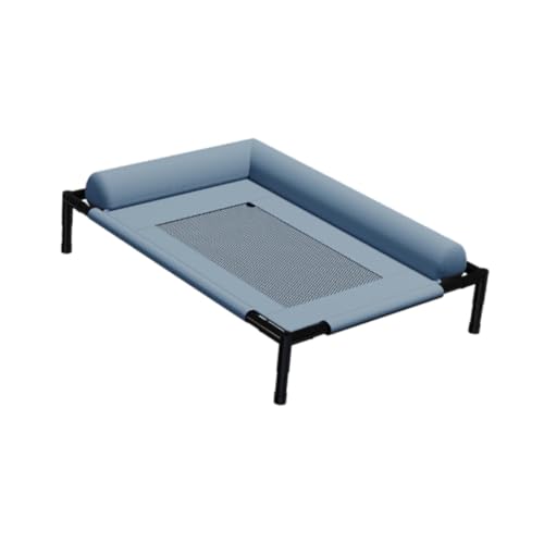 perfk Erhöhtes Haustierbett -Katzenbett, atmungsaktives Netz robuster Hund Hängematte tragbares waschbares Zier -Tier -Kinderbett für Katzen Hunde, Blue Gray L von perfk