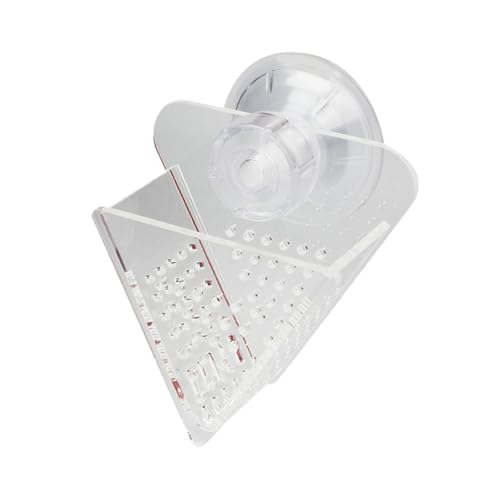 perfk Fischfutternapf, kompakt, Acryl, dreieckig, transparent, leicht, für sinkendes Futter, Tiefkühlkost von perfk