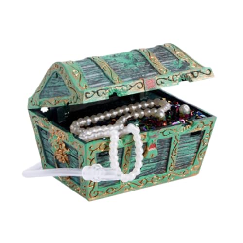perfk Fischtankverzierung kreativer Unterwasserschatzkiste Miniatur Schatzstrust Pearlescent Aquarium Ornament für Süßwasser, Schiffbruch von perfk