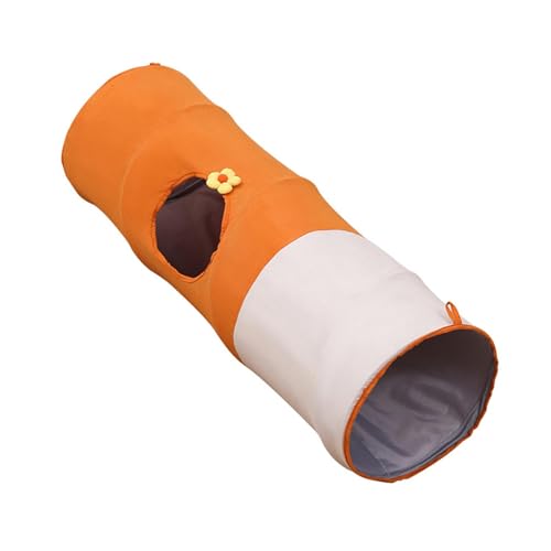 perfk Gerader Katzentunnel für Hauskatzen, faltbares Kätzchenrohr, multifunktionales Heimtierzubehör, süßes Katzenschlafbett zum Spielen zu Hause, Klein von perfk