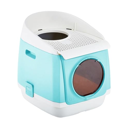 perfk Geschlossenes Katzentoilettentablett mit Haube, geruchlose Katzentoilette, Spritzschutz, Fronteinstieg, Ausgang Oben, Katzentoilette für Kleintiere, Blau Grün perfk Geschlossenes Katzentoilettentablett mit Haube, geruchlose Katzentoilette, Spritzschutz, Fronteinstieg, Ausgang Oben, Katzentoilette für Kleintiere, Blau Grün von perfk