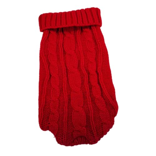 perfk Gestrickter Hundepullover, Welpenkostüm für kleine Hunde und Katzen, warme Valentinstagsgeschenke, Urlaub, Hundemantel, Jacke, Weste, Winterbekleidung, rot XS von perfk