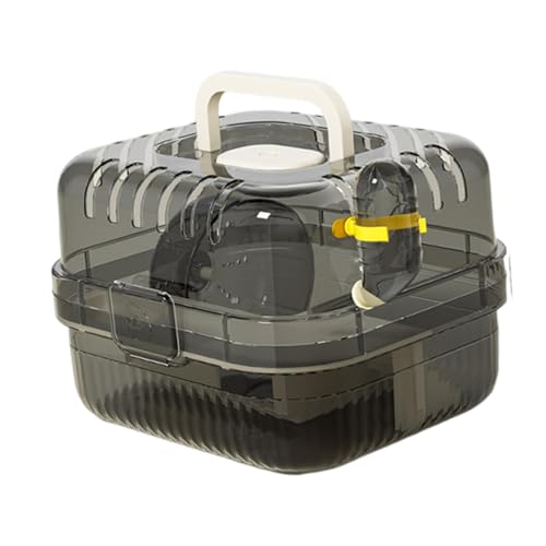 perfk Großer Hamsterkäfig, Tragetasche, Belüftung, transparent, mit Wasserflasche, Kleintierkäfig, Lebensraum für Igel, Kaninchen, Kurzkopfgleitbeutler, Weiß von perfk