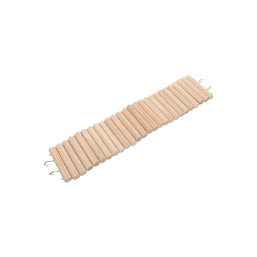 perfk Hängebrücke, Holzleiter, 2-in-1, Haustierspielzeug, Käfigdekoration, Kletterleiter, Hamsterzaun zum Spielen, Länge 50cm von perfk