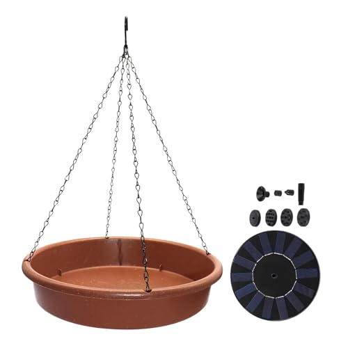 perfk Hängendes Vogelbad, Solar-Wasserbrunnen, Vogelhäuschen, wetterbeständig, Vogelhäuschen, Vogelbad für den Außenbereich, Garten, Hof perfk Hängendes Vogelbad, Solar-Wasserbrunnen, Vogelhäuschen, wetterbeständig, Vogelhäuschen, Vogelbad für den Außenbereich, Garten, Hof von perfk