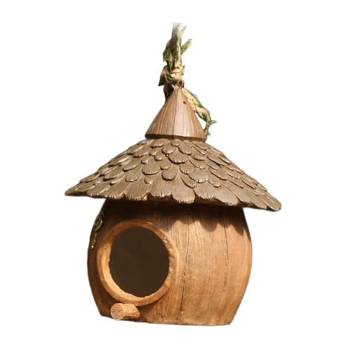 perfk Hängendes Vogelhaus, Käfig, Harz, Vogelhaus, Ornament für Gartengeschenke, Vogelschutz, Vogelzuchtbox für den Finkengarten, Kokosnussform perfk Hängendes Vogelhaus, Käfig, Harz, Vogelhaus, Ornament für Gartengeschenke, Vogelschutz, Vogelzuchtbox für den Finkengarten, Kokosnussform von perfk