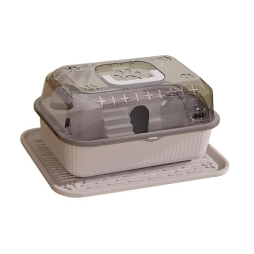 perfk Hamster Haus Hamster Versteck atmungsaktivem tragbares Griff Hamster Outdoor -Gehäuse kleine Haustiere Spielen Hütte für Meerschweinchen -Chinchilla, Grau von perfk