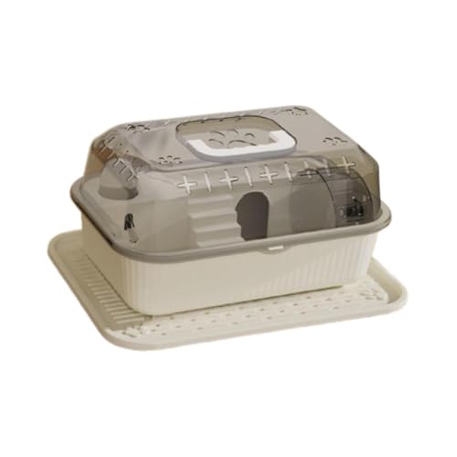 perfk Hamster Haus Hamster Versteck atmungsaktivem tragbares Griff Hamster Outdoor -Gehäuse kleine Haustiere Spielen Hütte für Meerschweinchen -Chinchilla, Weiß von perfk