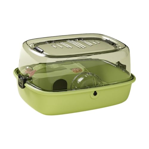 perfk Hamster Käfig Kleine Tierkäfiglüftung mit offenbarem Oberteil, klares Hamster Habitat House für Rennmäuse, Mäuse, Hasenzuckergleiter, GrÜn von perfk