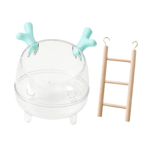 perfk Hamster Sand Badewanne Sandkiste mit Leiter Habitat Dekor klare Toilette Kleine Tierdusche Versteck für Hamster kleines Tier, Blau von perfk