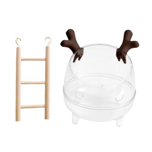 perfk Hamster Sand Badewanne Sandkiste mit Leiter Habitat Dekor klare Toilette Kleine Tierdusche Versteck für Hamster kleines Tier, Braun von perfk