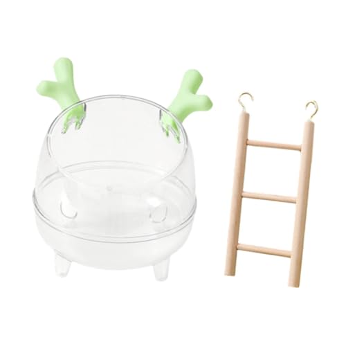 perfk Hamster Sand Badewanne Sandkiste mit Leiter Habitat Dekor klare Toilette Kleine Tierdusche Versteck für Hamster kleines Tier, GrÜn von perfk