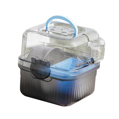 perfk Hamsterkäfig, Hamster-Tragetasche, kompakter Behälter, Reisetasche für Kleintiere, Träger für Reisen, Meerschweinchen, Outdoor, Urlaub, Zuhause, Blau perfk Hamsterkäfig, Hamster-Tragetasche, kompakter Behälter, Reisetasche für Kleintiere, Träger für Reisen, Meerschweinchen, Outdoor, Urlaub, Zuhause, Blau von perfk