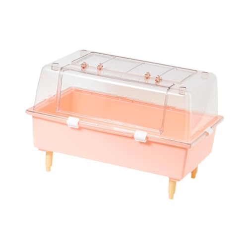 perfk Hamsterkäfig, Haustiervilla für Kleintiere, 360°-Sicht, belüftete Käfige, Hamsterhabitat, Haustierzuchtbox für Vögel, Mäuse, ROSA perfk Hamsterkäfig, Haustiervilla für Kleintiere, 360°-Sicht, belüftete Käfige, Hamsterhabitat, Haustierzuchtbox für Vögel, Mäuse, ROSA von perfk