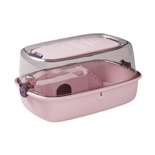 perfk Hamsterkäfig, Kleintierkäfig mit zu öffnender Oberseite, transparentes Lebensraumhaus für Rennmäuse, Ratten, Igel, Kurzkopfgleitbeutler, ROSA perfk Hamsterkäfig, Kleintierkäfig mit zu öffnender Oberseite, transparentes Lebensraumhaus für Rennmäuse, Ratten, Igel, Kurzkopfgleitbeutler, ROSA von perfk