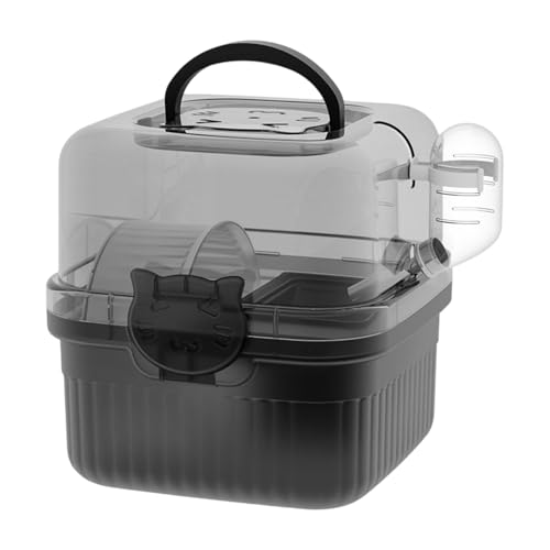 perfk Hamsterkäfig mit Wasserflasche mit Griff, klare praktische Belüftung Kleiner Tierkäfiglebensraum für Rennmäuse Eichhörnchen -Mäuse, Schwarz perfk Hamsterkäfig mit Wasserflasche mit Griff, klare praktische Belüftung Kleiner Tierkäfiglebensraum für Rennmäuse Eichhörnchen -Mäuse, Schwarz von perfk