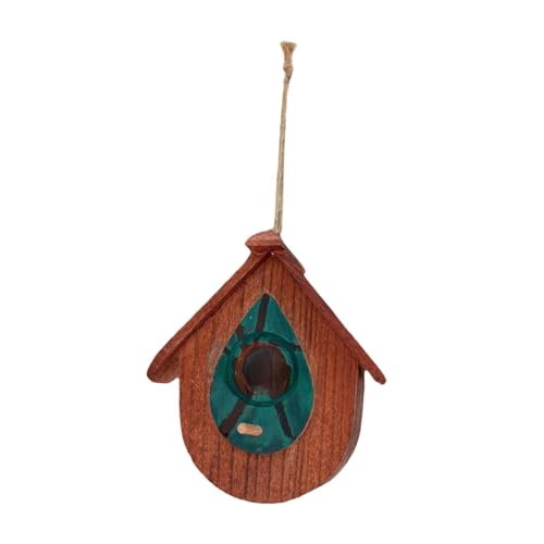 perfk Hanges Vogelhaus außerhalb dekorativer Vogelhaus Ruhestand handgefertigte Gartendekoration für Terrassen Zaunbäume Hof, Holz von perfk