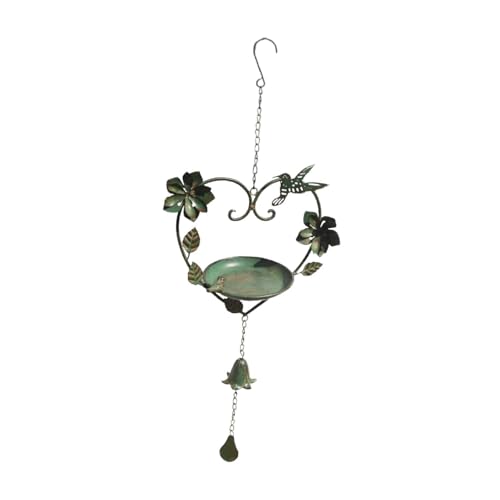 perfk Hanging Vogelbad rustikaler Wind Chime Retro Design Frauen Männer Geschenk Birdbat Metall Vogelhäuschen für Terrasse Gartengarten perfk Hanging Vogelbad rustikaler Wind Chime Retro Design Frauen Männer Geschenk Birdbat Metall Vogelhäuschen für Terrasse Gartengarten von perfk