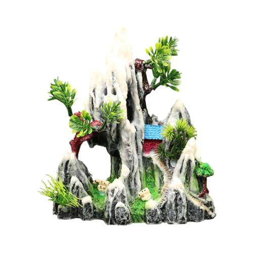 perfk Harz Aquarium Mountain View Stone Dekoration für Unterwasserlandschaft Accessoire Multifunktionales lebensechter Baumgestein Ornament perfk Harz Aquarium Mountain View Stone Dekoration für Unterwasserlandschaft Accessoire Multifunktionales lebensechter Baumgestein Ornament von perfk