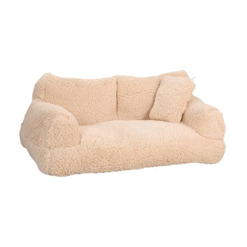 perfk Haustier-Couchbett, Katzenbetten für Hauskatzen, tragbar, rutschfest, bequemes, weiches Hundebett, Katzensofa für kleine Hunde und Kätzchen, Beige Yellow M perfk Haustier-Couchbett, Katzenbetten für Hauskatzen, tragbar, rutschfest, bequemes, weiches Hundebett, Katzensofa für kleine Hunde und Kätzchen, Beige Yellow M von perfk