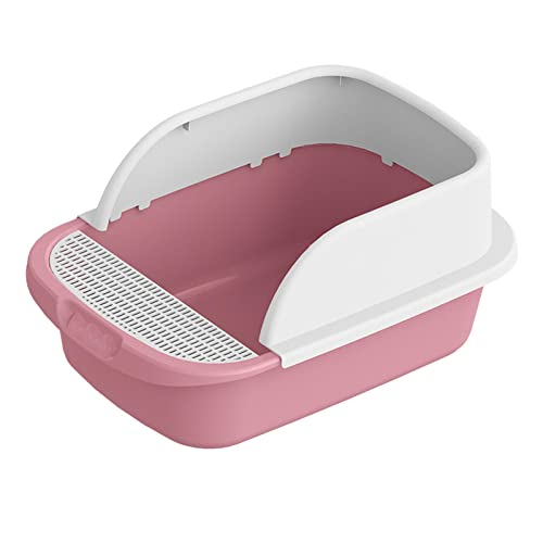 perfk Haustier-Katzentoilette, Toiletten-Sandkasten, große herausnehmbare, spritzwassergeschützte, halbgeschlossene Katzentoilette, für Reisezubehör für, Rosa52cmx36cmx21,5cm perfk Haustier-Katzentoilette, Toiletten-Sandkasten, große herausnehmbare, spritzwassergeschützte, halbgeschlossene Katzentoilette, für Reisezubehör für, Rosa52cmx36cmx21,5cm von perfk
