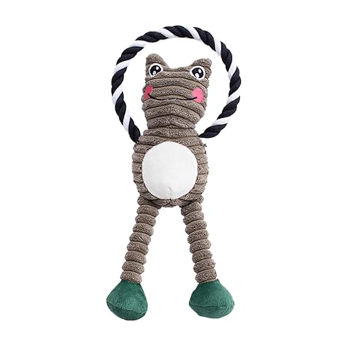 perfk Haustier-Kauspielzeug, Stofftier, Hundespielzeug, langlebig, Quietschspielzeug für Hunde, Plüschtier zum Spielen, beißen, Bereicherungsspielzeug, Frosch von perfk