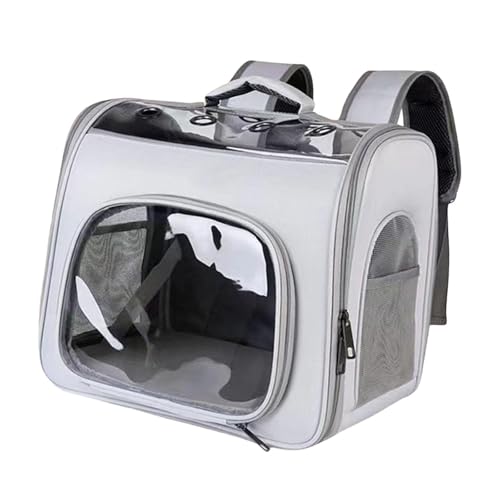 perfk Haustier-Reiserucksack, Haustier-Tragetasche, leicht, praktisch, für kleine Hunde, Katzen-Reisetasche für Wandern, Camping, Outdoor, Grau perfk Haustier-Reiserucksack, Haustier-Tragetasche, leicht, praktisch, für kleine Hunde, Katzen-Reisetasche für Wandern, Camping, Outdoor, Grau von perfk