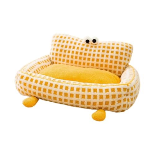 perfk Haustier-Schlafsofa, Katzencouchbett, zum Spielen, gemütliche Heimdekoration, Cartoon-Mode, warmes Hundenest, Haustierhöhle für Zuhause, Zimmer, Gelb übergroß perfk Haustier-Schlafsofa, Katzencouchbett, zum Spielen, gemütliche Heimdekoration, Cartoon-Mode, warmes Hundenest, Haustierhöhle für Zuhause, Zimmer, Gelb übergroß von perfk