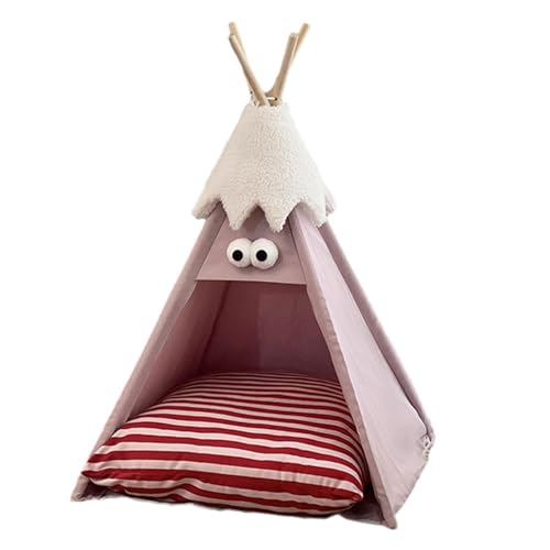 perfk Haustier-Tipi-Tipi-Bett mit Kissen, Haustier-Schlafbett, weiches Haustier-Zeltbett, Katzenzelt für Kitty, Hase, Kätzchen, Welpen, drinnen und draußen, Rosa perfk Haustier-Tipi-Tipi-Bett mit Kissen, Haustier-Schlafbett, weiches Haustier-Zeltbett, Katzenzelt für Kitty, Hase, Kätzchen, Welpen, drinnen und draußen, Rosa von perfk