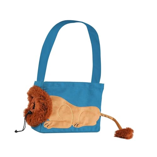 perfk Haustier-Tragetasche, Reise-Transporttasche, praktische Handtasche, Canvas-Umhängetasche, tragbare Umhängetasche, blau L von perfk