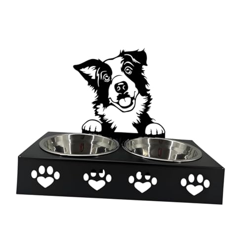 perfk Haustierhundschale, erhöhte Welpenfutterautomaten, Welpenwasserständer, Hundeschale erhöhte Katzenschüssel Doppelkatze Schüssel für Welpenkätzchen, C von perfk