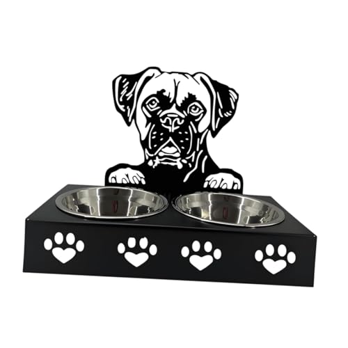 perfk Haustierhundschale, erhöhte Welpenfutterautomaten, Welpenwasserständer, Hundeschale erhöhte Katzenschüssel Doppelkatze Schüssel für Welpenkätzchen, D von perfk