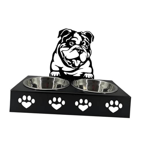 perfk Haustierhundschale, erhöhte Welpenfutterautomaten, Welpenwasserständer, Hundeschale erhöhte Katzenschüssel Doppelkatze Schüssel für Welpenkätzchen, F von perfk