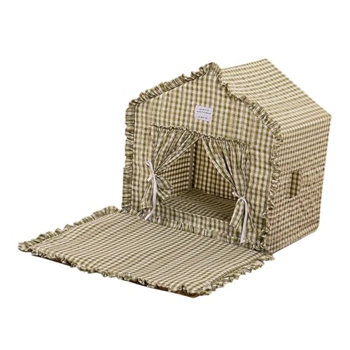 perfk Haustierzelt, Nest, Hundehütte, rutschfest, tragbares Haustierhaus, waschbar, Abnehmbarer Unterschlupf mit Kissen zum Ausruhen von Welpen und Kätzchen, Grün perfk Haustierzelt, Nest, Hundehütte, rutschfest, tragbares Haustierhaus, waschbar, Abnehmbarer Unterschlupf mit Kissen zum Ausruhen von Welpen und Kätzchen, Grün von perfk